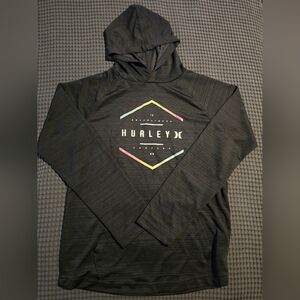 Hurley Black Hoodie with Multicolor Accents